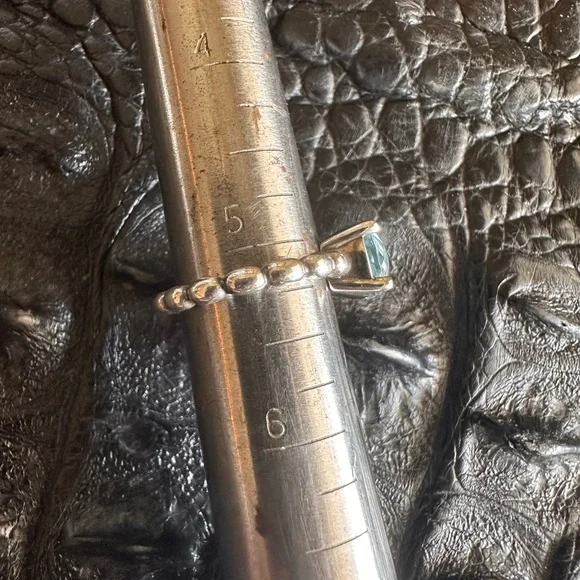 Pandora Sterling and Blue Topaz Ring - Picture 5 of 6